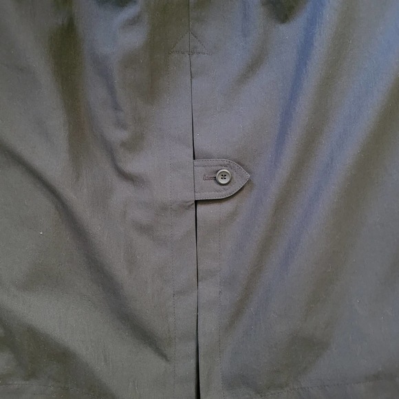 London Fog Black Double Breasted Trench Coat Zip-out Lining Size 12 Reg - Picture 7 of 10